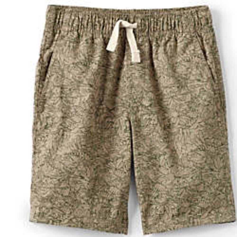 lands end teen boys xxl or mens s dinosaur summer shorts cotton new $29.95 khaki